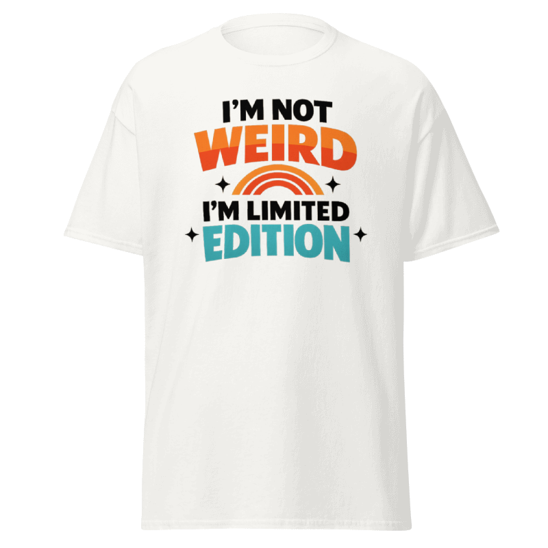 Koszulka Rizer "I'm Not Weird I'm Limited Edition" z nadrukiem, czarna, wygodny t-shirt z wysokiej jakości bawełny