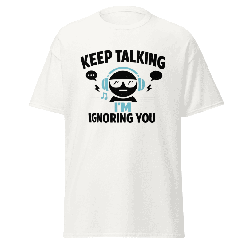 Koszulka Rizer "Keep Talking I'm Ignoring You" z nadrukiem, czarna, miękka bawełniana t-shirt na co dzień.