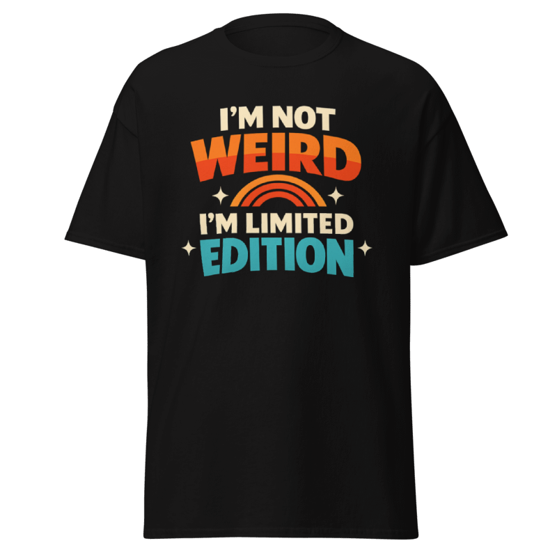 Koszulka T-shirt Rizer "I'm Not Weird I'm Limited Edition" z nadrukiem na białym tle, wygodny i stylowy t-shirt.