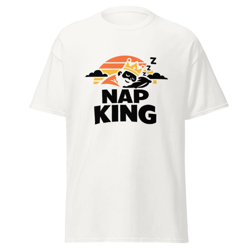 Koszulka Rizer "Nap King" T-Shirt, czarna z nadrukiem napisu, wygodna odzież męska na co dzień