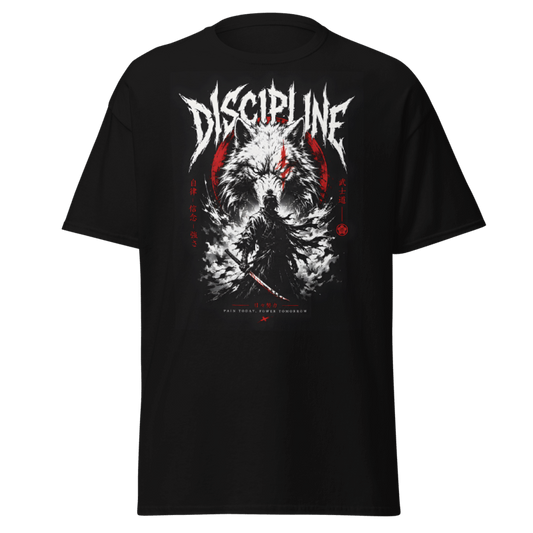 Koszulka Rizer "Discipline" w czarnym kolorze, klasyczny T-shirt z napisem Discipline na przodzie, wykonana z wygodnego materiału.