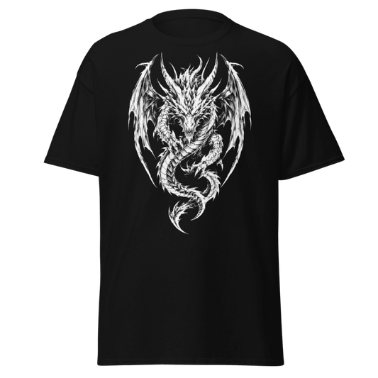 Koszulka Rizer "Dragon" z nadrukiem smoka, czarny t-shirt z graficznym motywem smoka na froncie.