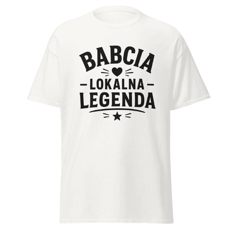 Koszulka T-Shirt Rizer "Babcia Lokalna Legenda" z nadrukiem, wygodny i stylowy t-shirt z unikalnym wzorem.