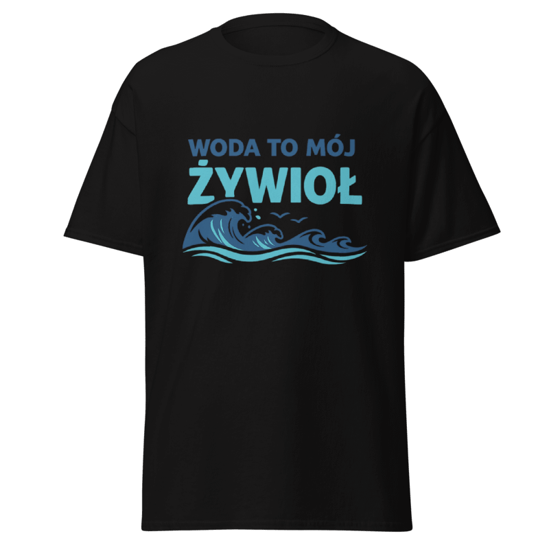 Koszulka Rizer "Woda To Mój Żywioł" – T-shirt z grafiką wody, wygodny i stylowy t-shirt dla miłośników natury i wody