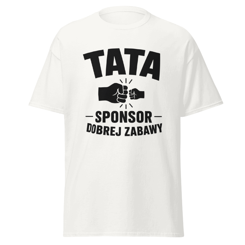 Koszulka T-Shirt Rizer "Tata Sponsor Dobrej Zabawy" z nadrukiem, wygodny t-shirt dla taty, idealny na co dzień.